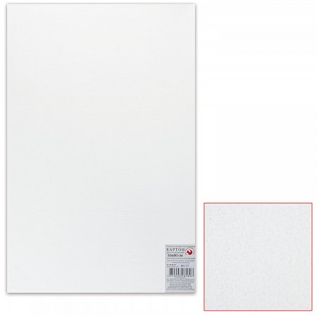 Картон белый грунтованный для живописи, 50х80 см, двусторонний, толщина 2 мм, акриловый грунт фото