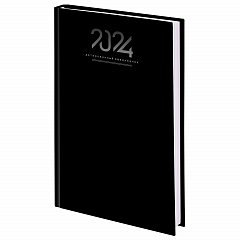 Ежедневник датированный 2024 145х215мм, А5, STAFF, ламинированная обложка, Black, 115146 фото