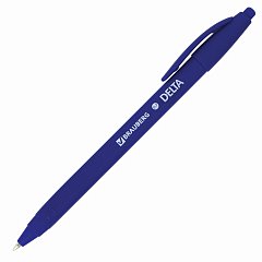 Ручка шариковая масляная автоматическая BRAUBERG "Delta", СИНЯЯ, soft-touch, 0,7 мм, линия 0,5 мм, 143339, OBPR365 фото