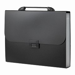 Папка-портфель пластиковая BRAUBERG "Energy" А4 (330х256х32 мм), 7 отделений, черная, 221204 фото