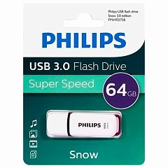 Флеш-диск 64GB PHILIPS SNOW, разъем USB 3.0, фиолетовый, FM64FD75B/97 фото