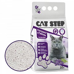 Наполнитель комкующийся минеральный CAT STEP Compact White Lavender, 10 л фото