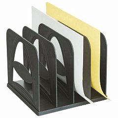 Лоток-сортер для бумаг BRAUBERG STYLE, 4 отделения, 210х210х170 мм, сборный, черный, 238113, СО02 фото