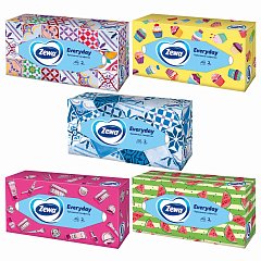Салфетки косметические 100 штук в картонном боксе, 2-слойные, ZEWA Everyday, 24516, 6286 фото