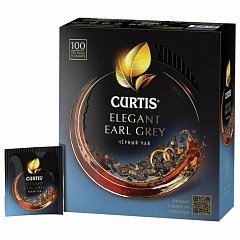Чай CURTIS "Elegant Earl Grey" черный ароматизированный мелкий лист 100 сашетов, 101015 фото