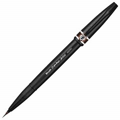 Ручка-кисть PENTEL (Япония) "Brush Sign Pen Artist", линия письма 0,5-5 мм, коричневая, SESF30C-E фото
