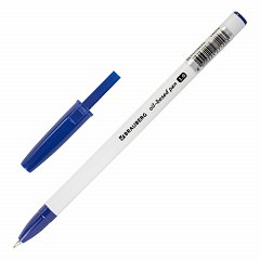 Ручка шариковая масляная BRAUBERG Stick Medium, СИНЯЯ, узел 1 мм, линия письма 0,5 мм, 143419 фото