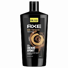 Гель для душа 610 мл, AXE "Dark temptation" (Черный шоколад), защита от запаха пота фото