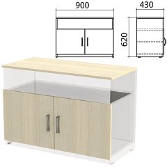 Крышка и фасады тумбы для оргтехники "Канц" 900х430х620 мм, цвет дуб молочный, ТК28.15.1 фото