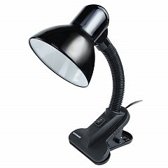 Настольная лампа-светильник SONNEN OU-108, на прищепке, цоколь Е27, черный, 236679 фото