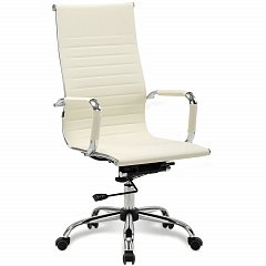 Кресло офисное BRABIX "Energy EX-509", экокожа, хром, бежевое, 531166 фото