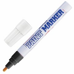 Маркер-краска лаковый (paint marker) MUNHWA, 4 мм, ЧЕРНЫЙ, нитро-основа, алюминиевый корпус, PM-01 фото