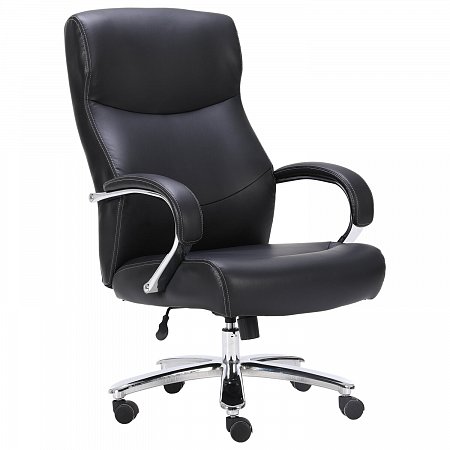 Кресло офисное BRABIX PREMIUM "Total HD-006", НАГРУЗКА до 180 кг, экокожа, хром, черное, 531933 фото