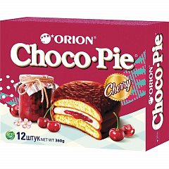 Печенье ORION "Choco Pie Cherry" вишневое 360 г (12 штук х 30 г), О0000013004 фото