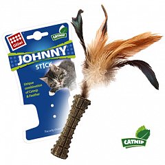 Игрушка для кошек Спрессованная кошачья мята с перьями 8см, серия JOHNNY STICK фото