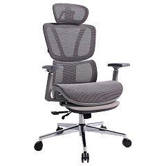 Кресло BRABIX PREMIUM "Evolution ER-700", подножка, слайдер, синхромеханизм, сетка, серое, 532948 фото
