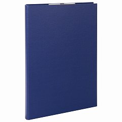 Папка-планшет STAFF "EVERYDAY", А4 (230х314 мм), с прижимом и крышкой, картон/бумвинил, РОССИЯ, синяя, 229054 фото