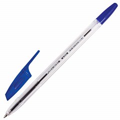 Ручка шариковая BRAUBERG "X-333", СИНЯЯ, корпус прозрачный, узел 0,7 мм, линия письма 0,35 мм, 142405 фото