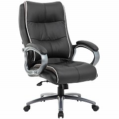 Кресло офисное BRABIX PREMIUM "Strong HD-009", НАГРУЗКА до 200 кг, экокожа черная, ткань серая, 531945 фото