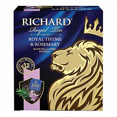Чай RICHARD "Royal Thyme & Rosemary", черный с чабрецом и розмарином, 100 пакетиков по 2 г, 100647 фото