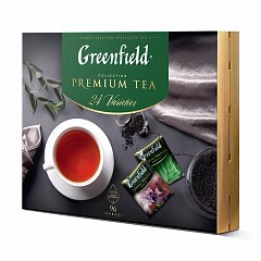 Чай GREENFIELD, НАБОР 96 пакетиков в конвертиках (24 вида по 4 пак), 167,2г, картонна, 1782-08 фото
