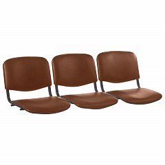 Сиденья для кресла "Трим", комплект 3 шт., кожзам коричневый, каркас черный фото