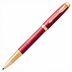 Ручка-роллер PARKER "IM Premium Red GT", корпус красный лак, позолоченные детали, черная, 2143647 фото