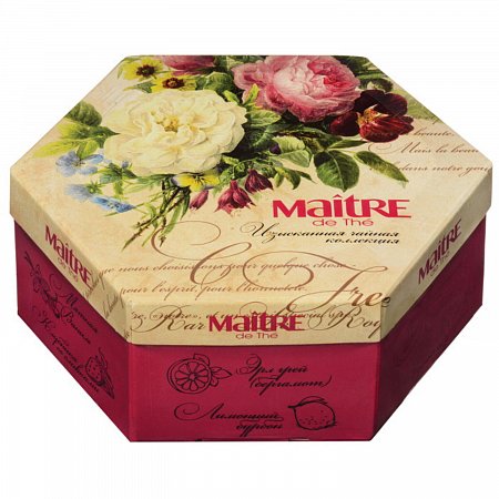 Чай MAITRE de The (Мэтр) "Цветы", АССОРТИ 12 вкусов, 60 пакетиков в конвертах, 120 г, баж 082 фото