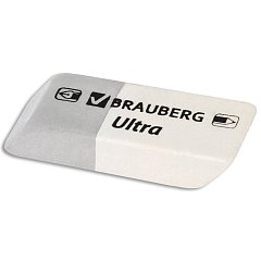 Ластик BRAUBERG "Ultra", 41х14х8 мм, серо-белый, натуральный каучук, 228703 фото