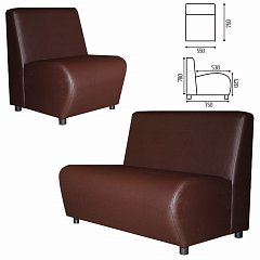 Кресло мягкое "Клауд", "V-600", 550х750х780 мм, без подлокотников, экокожа, коричневое фото