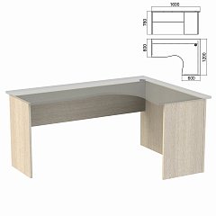 Стол компактный ЧАСТЬ 2 "Арго", 1600х1200х760 мм, правый, ясень шимо фото