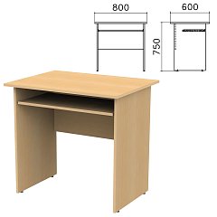 Стол компьютерный "Канц", 800х600х750 мм, цвет бук невский, СК25.10 фото