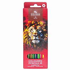Карандаши цветные KOH-I-NOOR "RED LION" 18 цветов, шестигранные, 2,8 мм, натуральное дерево, 3553/18, 3553018063KS фото