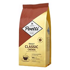 Кофе в зернах POETTI "Daily Classic Crema" 1 кг, ш/к 70205, 18103 фото