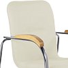 Кресло для приемных и переговорных BRABIX "Samba CF-103", хром, бук (D-1), к/з бежевый, собрано, 532757