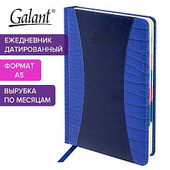 Ежедневник датированный 2025 А5 148х218 мм GALANT "Combi Contract", под кожу, темно-синий, 115711 фото