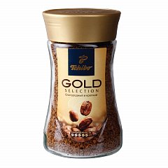 Кофе растворимый TCHIBO "Gold selection", сублимированный, 190 г, стеклянная банка, - фото