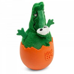 Игрушка для собак Крокодил-неваляшка с пищалкой 14см, серия GIGwi EGG фото