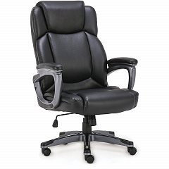 Кресло офисное BRABIX PREMIUM "Favorite EX-577", пружинный блок, рециклированная кожа, черное, 531934 фото