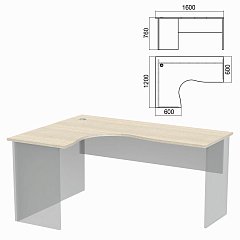 Стол компактный ЧАСТЬ 1 "Арго", 1600х1200х760 мм, левый, ясень шимо фото
