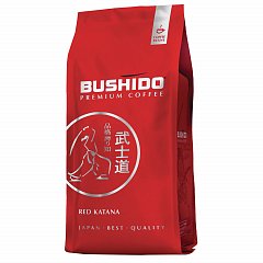 Кофе в зернах BUSHIDO "Red Katana", натуральный, 1000 г, 100% арабика, вакуумная упаковка, BU10004007 фото