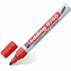 Маркер-краска лаковый (paint marker) EDDING 8750, КРАСНЫЙ, 2-4 мм, круглый наконечник, алюминиевый корпус, E-8750/2 фото