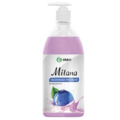 Мыло-крем жидкое 1 л GRASS MILANA "Черника в йогурте", дозатор, 126301 фото