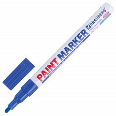 Маркер-краска лаковый (paint marker) 2 мм, СИНИЙ, НИТРО-ОСНОВА, алюминиевый корпус, BRAUBERG PROFESSIONAL PLUS, 151441 фото