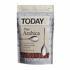 Кофе растворимый TODAY "Pure Arabica", сублимированный, 150 г, 100% арабика, мягкая упаковка, 9962 фото