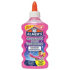 Клей для слаймов канцелярский с блестками ELMERS "Glitter Glue", 177 мл, розовый, 2077249 фото