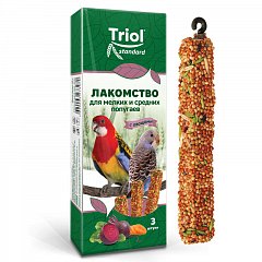 Лакомство Triol Standard для мелких и средних попугаев с овощами (уп. 3 шт), 80г, Triol фото