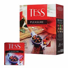 Чай TESS (Тесс) "Pleasure", черный с шиповником и яблоком, 100 пакетиков по 1,5 г, 0919-09 фото