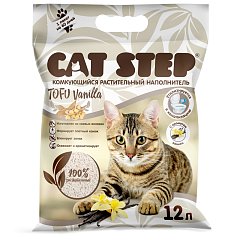 Наполнитель для кошек комкующийся растительный CAT STEP Tofu Vanilla, 12 л фото