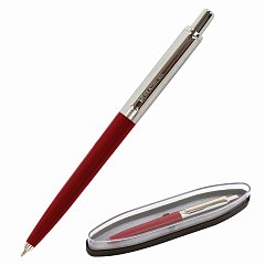 Ручка подарочная шариковая BRAUBERG Soprano, СИНЯЯ, корпус серебристый с бордовым, 0,5мм, 143485 фото